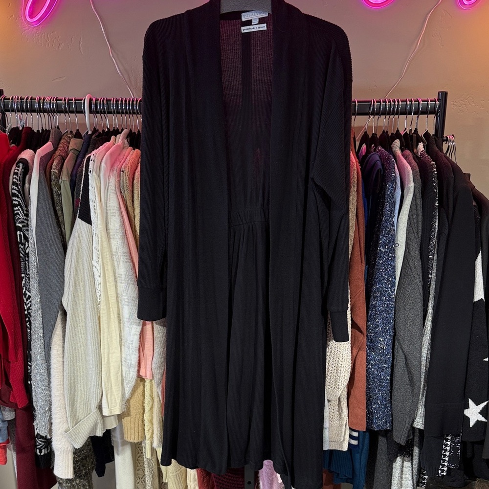 PJ Salvage Classic Black Open Cardigan/Robe